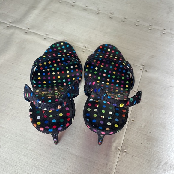 Christian louboutin o Marilyn boum polka dot black suede sandal stiletto sz 37.5 - Picture 6 of 11